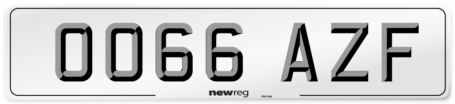 OO66 AZF Number Plate from New Reg